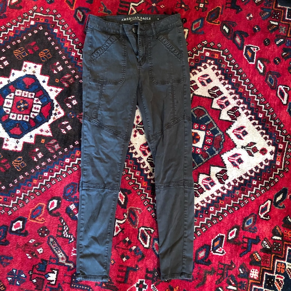 AE Dark Green/Gray Jeggings